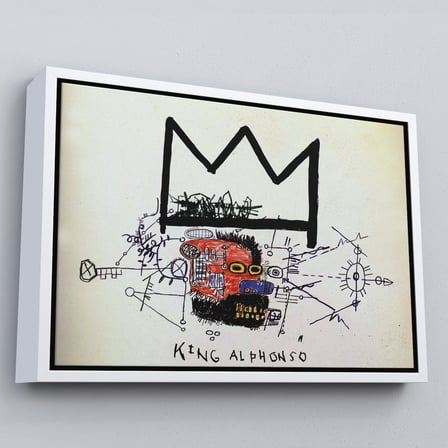 Altın Çerçeveli Jean Michel Basquiat'in Kral Alphonso İsimli Eseri Kanvas Tablo