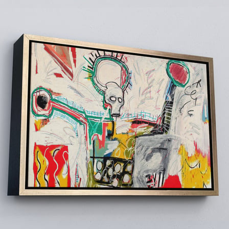 Altın Çerçeveli Jean Michel Basquiat'in Untitled 1982 Kanvas Tablo