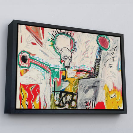 Beyaz Çerçeveli Jean Michel Basquiat'in Untitled 1982 Kanvas Tablo