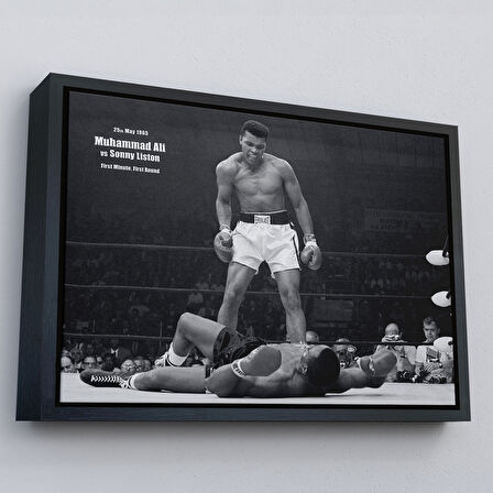 Siyah Çerçeveli Muhammet Ali Kanvas Tablo