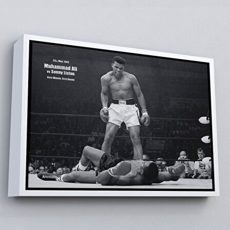 Siyah Çerçeveli Muhammet Ali Kanvas Tablo