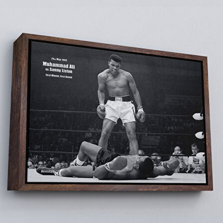 Siyah Çerçeveli Muhammet Ali Kanvas Tablo