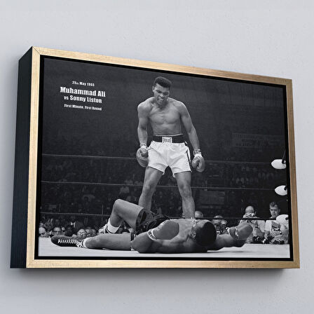 Siyah Çerçeveli Muhammet Ali Kanvas Tablo