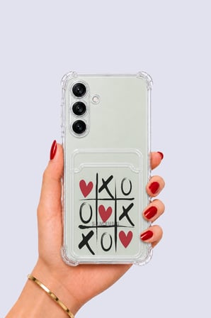 Samsung Galaxy S24 Kartlıklı XoXO Desenli Kılıf