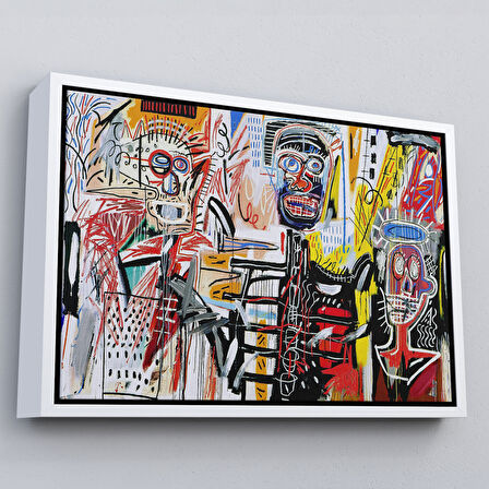 Kahverengi Çerçeveli Jean Michel Basquiat'in Untitled Kanvas Tablo