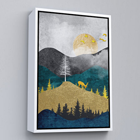 Siyah Çerçeveli Modern Renkli Soyut Tablo