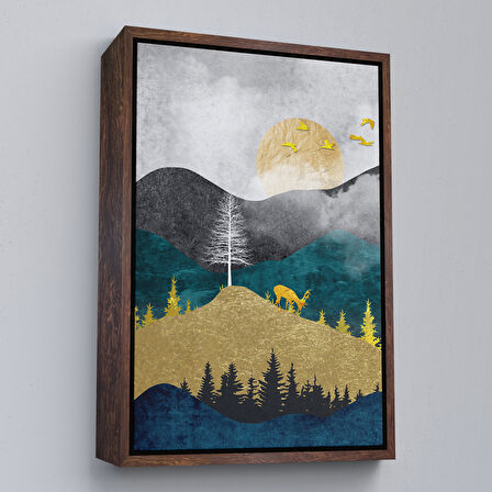 Siyah Çerçeveli Modern Renkli Soyut Tablo