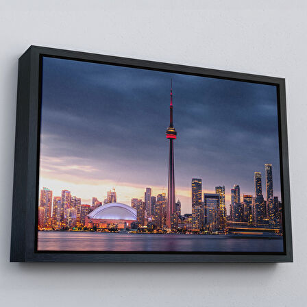 Altın Çerçeveli Kanada Toronto Manzarası Kanvas Tablo