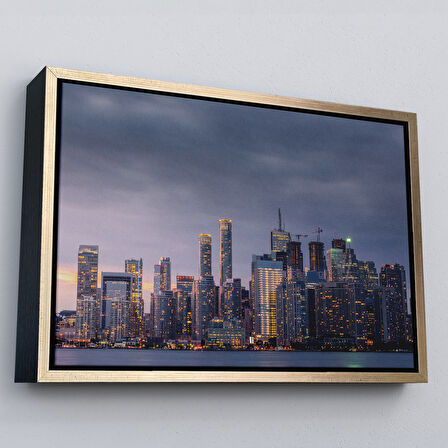 Beyaz Çerçeveli Kanada Toronto Manzarası Kanvas Tablo