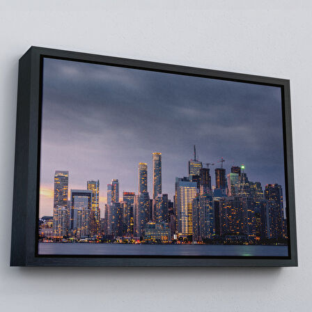 Beyaz Çerçeveli Kanada Toronto Manzarası Kanvas Tablo