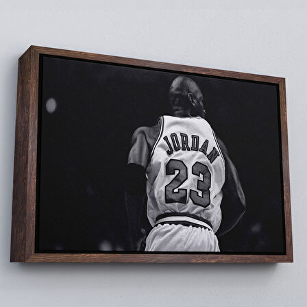 Beyaz Çerçeveli Michael Jordan Kanvas Tablo, Chicago Bulls