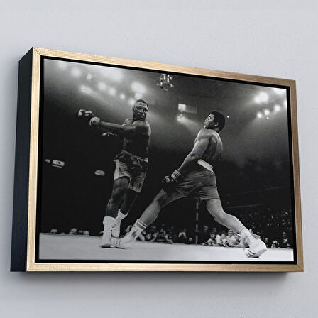 Kahverengi Çerçeveli Muhammed Ali-Joe Frazier Tablosu, Spor Salonu Motivasyon Tablosu