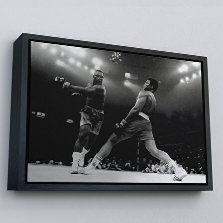 Kahverengi Çerçeveli Muhammed Ali-Joe Frazier Tablosu, Spor Salonu Motivasyon Tablosu