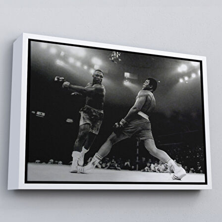 Kahverengi Çerçeveli Muhammed Ali-Joe Frazier Tablosu, Spor Salonu Motivasyon Tablosu