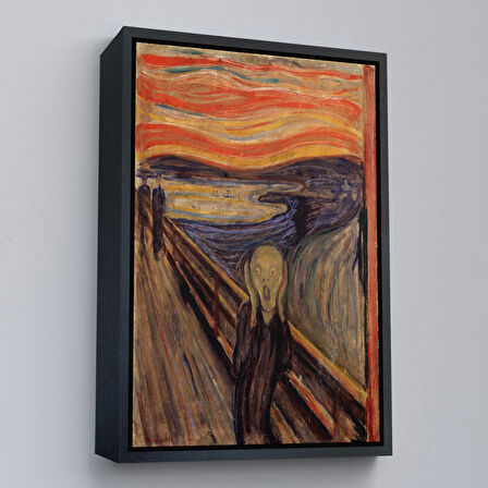 Altın Çerçeveli Edvard Munch'un Çığlık İsimli Eseri Kanvas Tablo