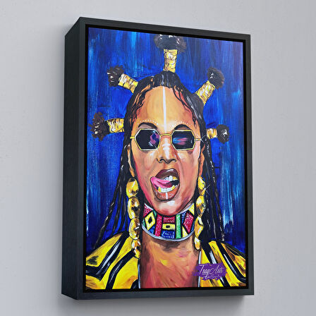 Siyah Çerçeveli Beyonce Kanvas Tablo