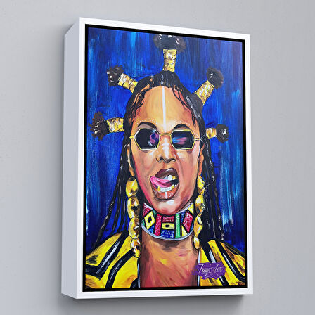 Siyah Çerçeveli Beyonce Kanvas Tablo
