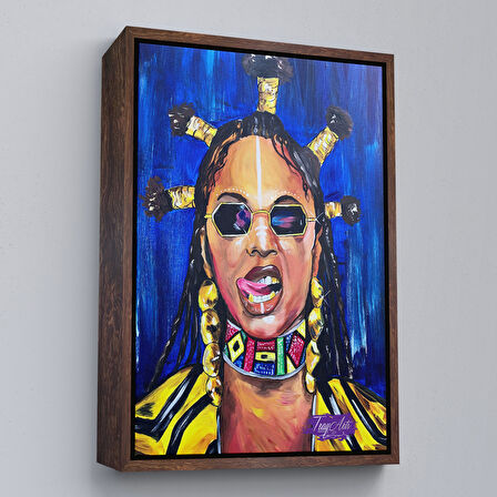 Siyah Çerçeveli Beyonce Kanvas Tablo