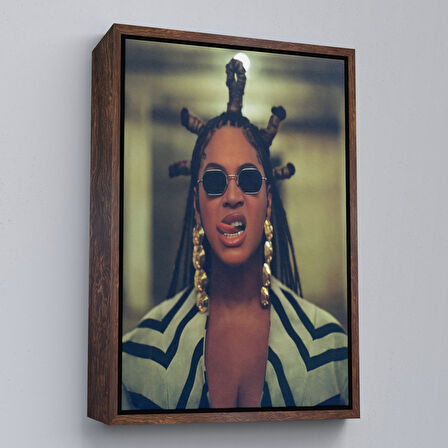 Beyaz Çerçeveli Beyonce Kanvas Tablo