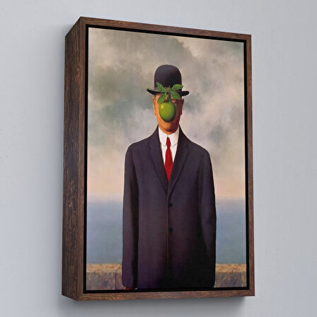 Altın Çerçeveli Renee Magritte'in Adamın Oğlu İsimli Eseri Kanvas Tablo