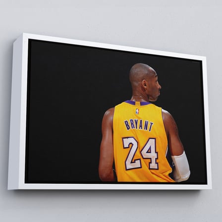 Beyaz Çerçeveli Kobe Bryant Los Angeles Lakers Kanvas Tablo