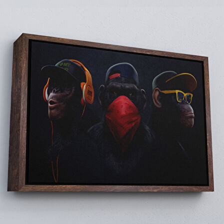 Altın Çerçeveli Üç Maymun Tablosu