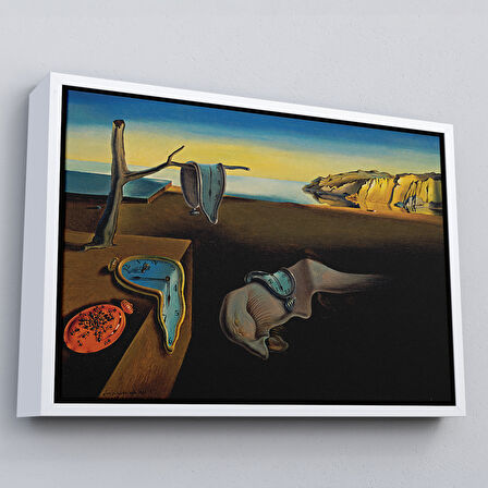 Siyah Çerçeveli Salvador Dali - The Persistence of Memory Tablosu