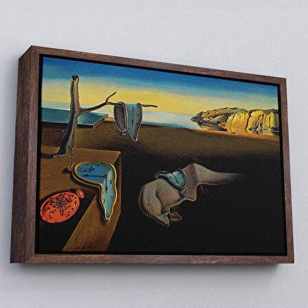 Siyah Çerçeveli Salvador Dali - The Persistence of Memory Tablosu