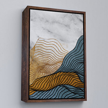 Beyaz Çerçeveli Modern Renkli Soyut Tablo