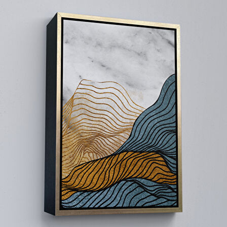 Beyaz Çerçeveli Modern Renkli Soyut Tablo