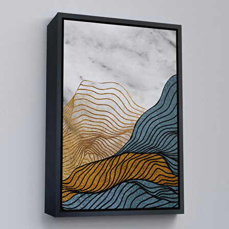 Beyaz Çerçeveli Modern Renkli Soyut Tablo