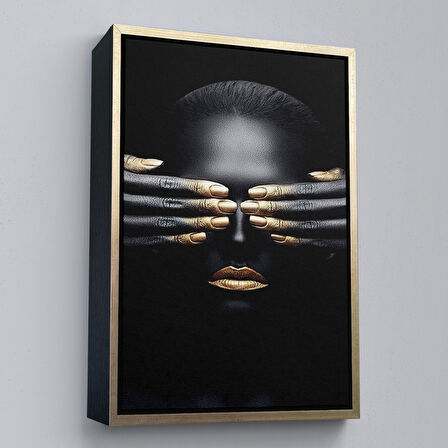 Beyaz Çerçeveli Afrikalı Kadın Duvar Sanatı, Afrikalı Kız Kanvas Tablosu