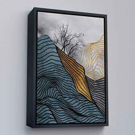 Siyah Çerçeveli Modern Renkli Soyut Tablo