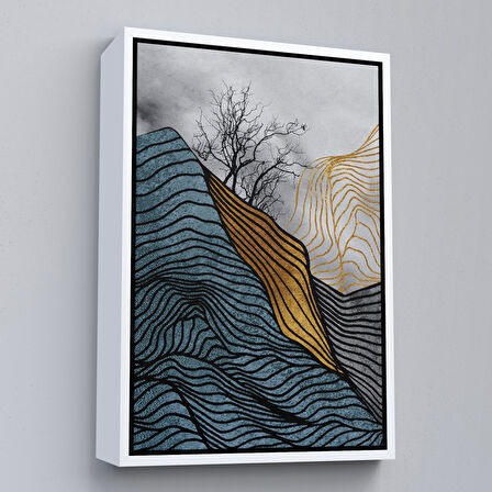 Siyah Çerçeveli Modern Renkli Soyut Tablo