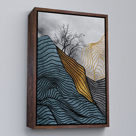 Siyah Çerçeveli Modern Renkli Soyut Tablo