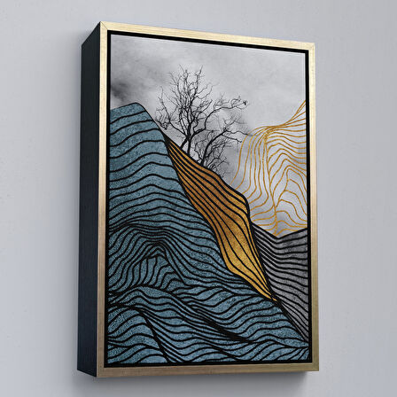 Siyah Çerçeveli Modern Renkli Soyut Tablo