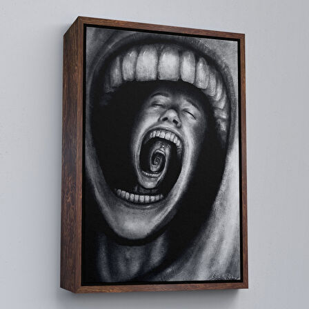 Beyaz Çerçeveli Depresyon ve Ruh Sağlığı Sanatı Duvar Sanatı Kanvas Tablo