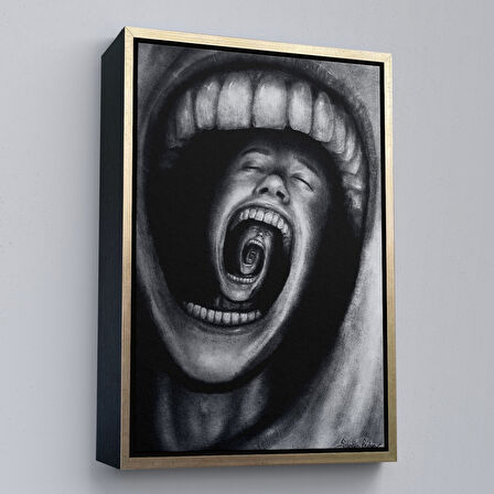 Beyaz Çerçeveli Depresyon ve Ruh Sağlığı Sanatı Duvar Sanatı Kanvas Tablo