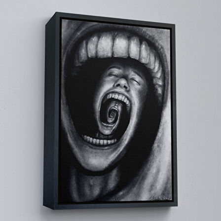 Beyaz Çerçeveli Depresyon ve Ruh Sağlığı Sanatı Duvar Sanatı Kanvas Tablo