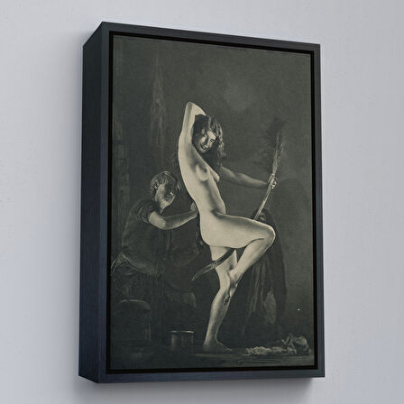 Kahverengi Çerçeveli Şabat Gününe Hazırlık, William Mortensen Cadılar Bayramı - années 1930 Kanvas Tablo