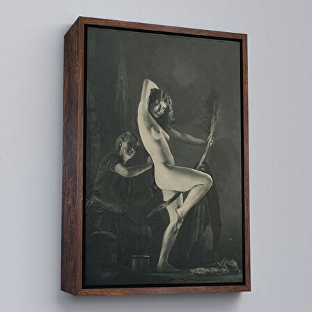 Siyah Çerçeveli Şabat Gününe Hazırlık, William Mortensen Cadılar Bayramı - années 1930 Kanvas Tablo