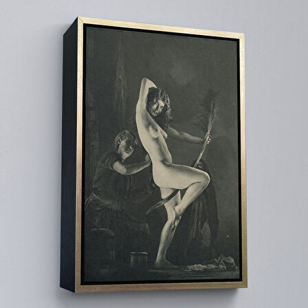 Siyah Çerçeveli Şabat Gününe Hazırlık, William Mortensen Cadılar Bayramı - années 1930 Kanvas Tablo