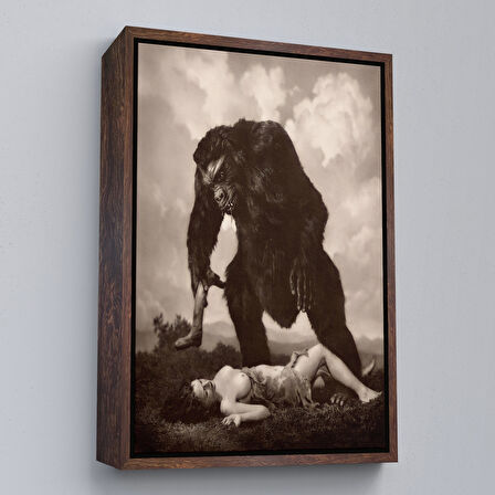 Kahverengi Çerçeveli William Mortensen Lamour 1934, Amerikan Grotesk Tuval Kanvas Tablo