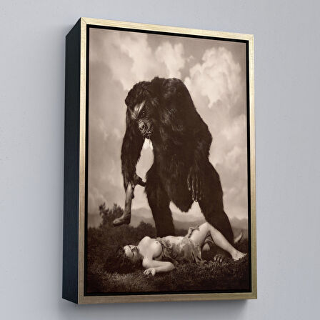Kahverengi Çerçeveli William Mortensen Lamour 1934, Amerikan Grotesk Tuval Kanvas Tablo