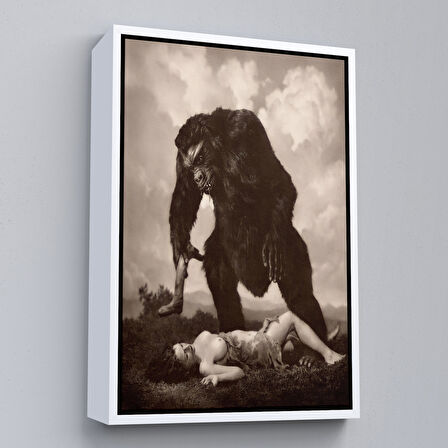 Kahverengi Çerçeveli William Mortensen Lamour 1934, Amerikan Grotesk Tuval Kanvas Tablo