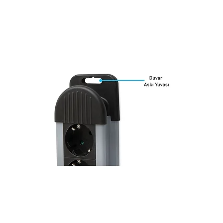 S-LINK Swapp SPGKS03 3 Soket Akım Korumalı Priz 1.5Mt Kablo 900 Joule (Gri) %100 Bakır(1923)