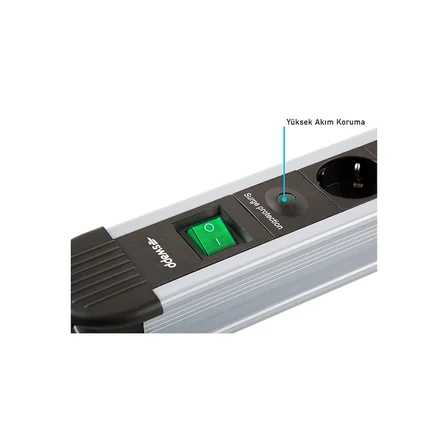 S-LINK Swapp SPGKS03 3 Soket Akım Korumalı Priz 1.5Mt Kablo 900 Joule (Gri) %100 Bakır(1923)