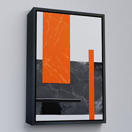 Altın Çerçeveli Modern Renkli Soyut Tablo