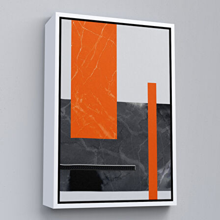 Altın Çerçeveli Modern Renkli Soyut Tablo