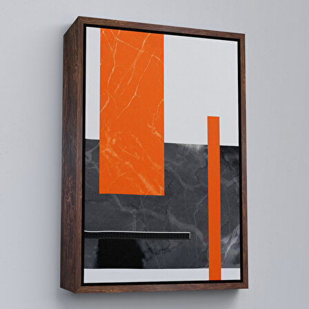 Altın Çerçeveli Modern Renkli Soyut Tablo